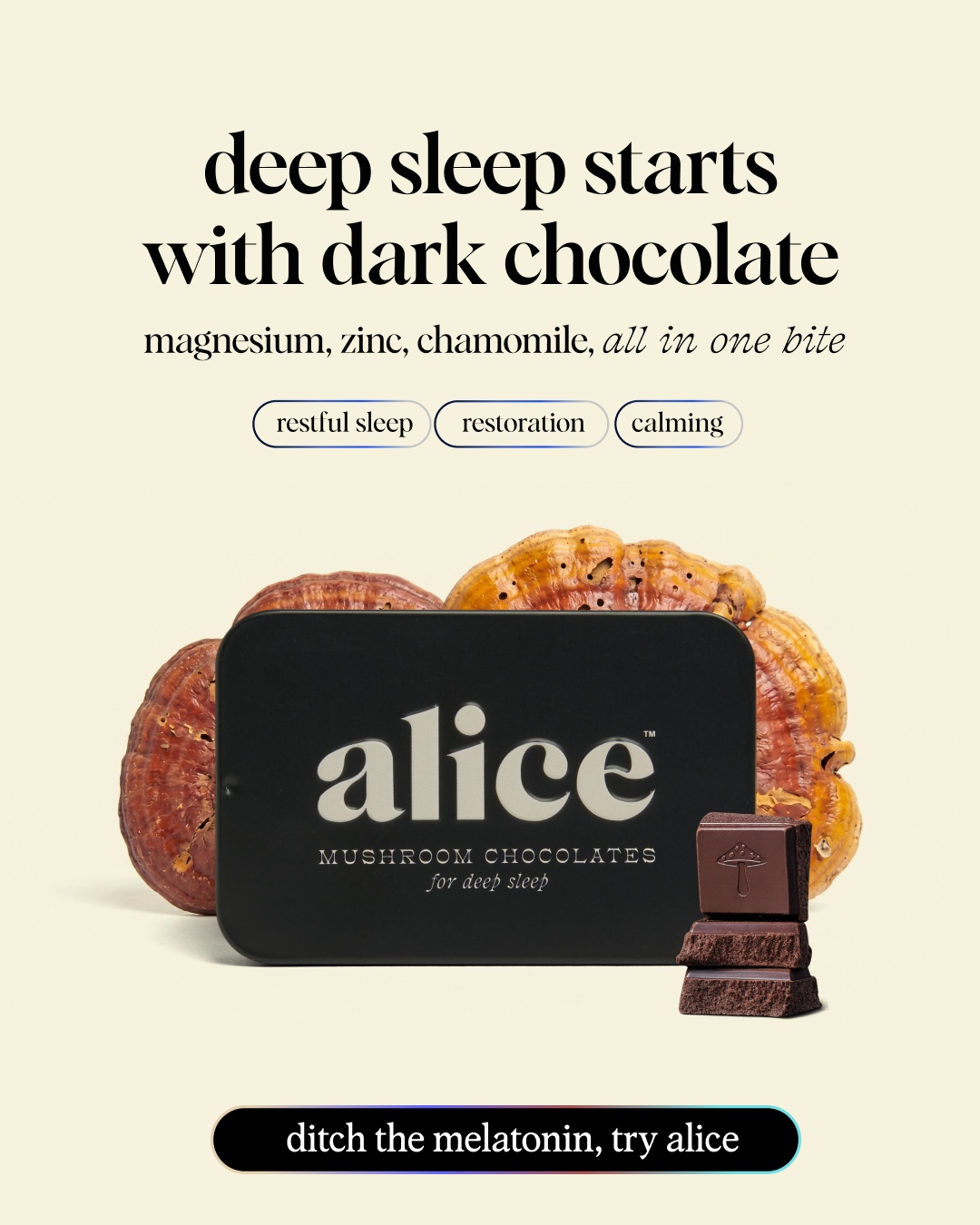Alice Mushrooms Facebook ad