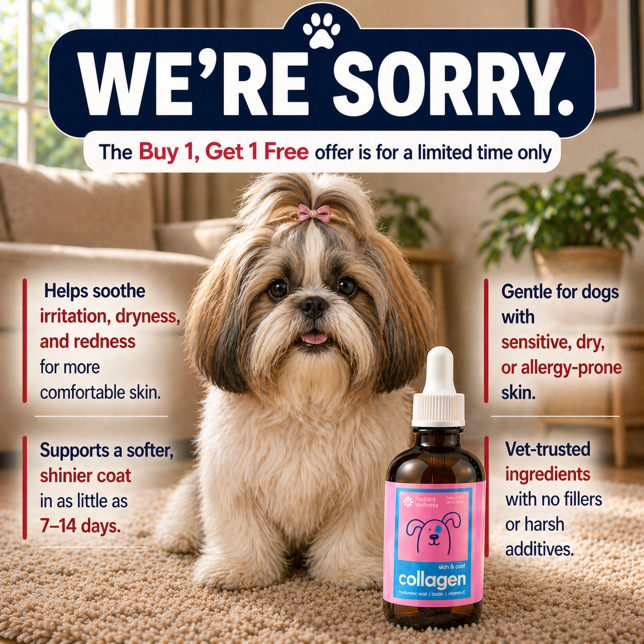Radiant Wellness Facebook ad: Buy 1, Get 1 Free