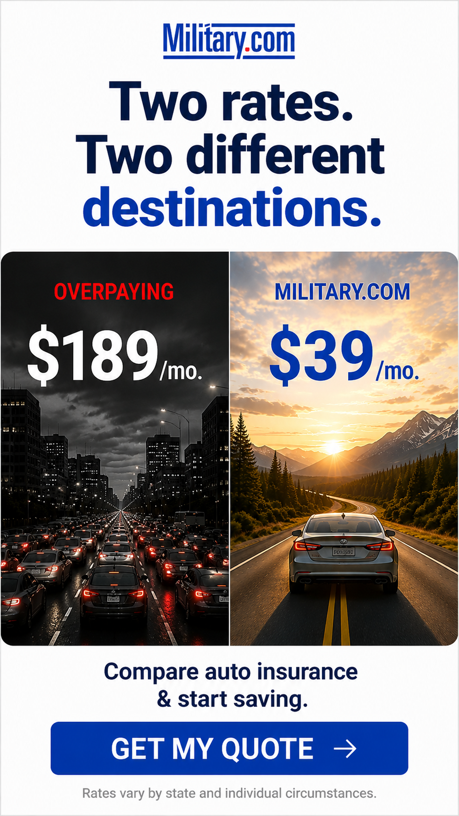 Military.com Facebook ad