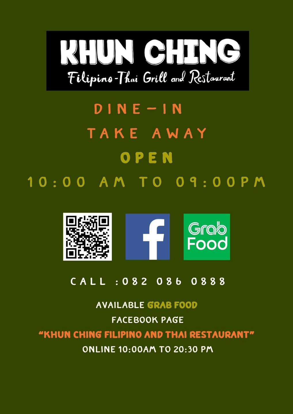 KHUN CHING Filipino Restaurant Facebook ad: Craving Filipino food?