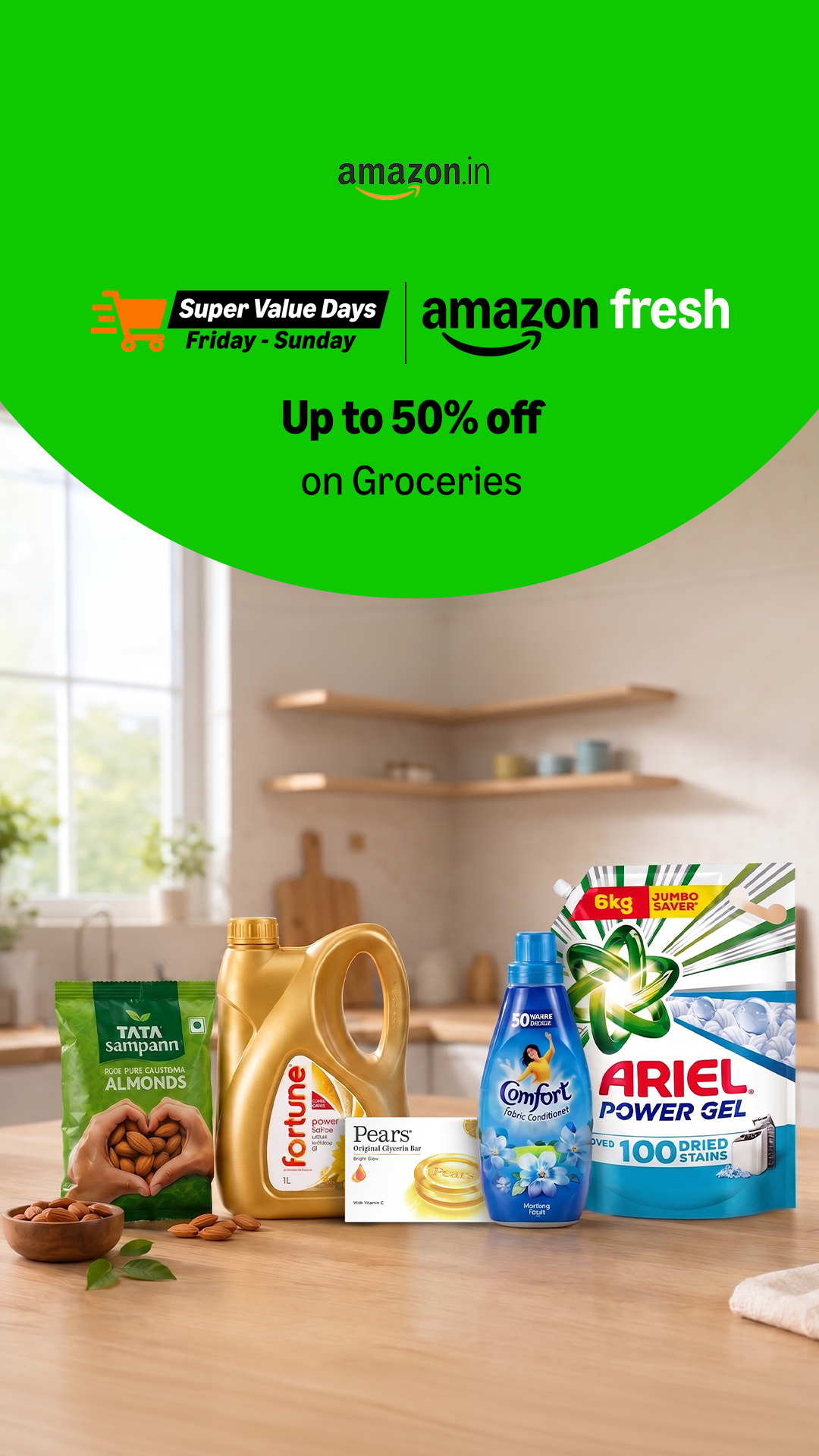 Amazon India Facebook ad: Up to 50% off