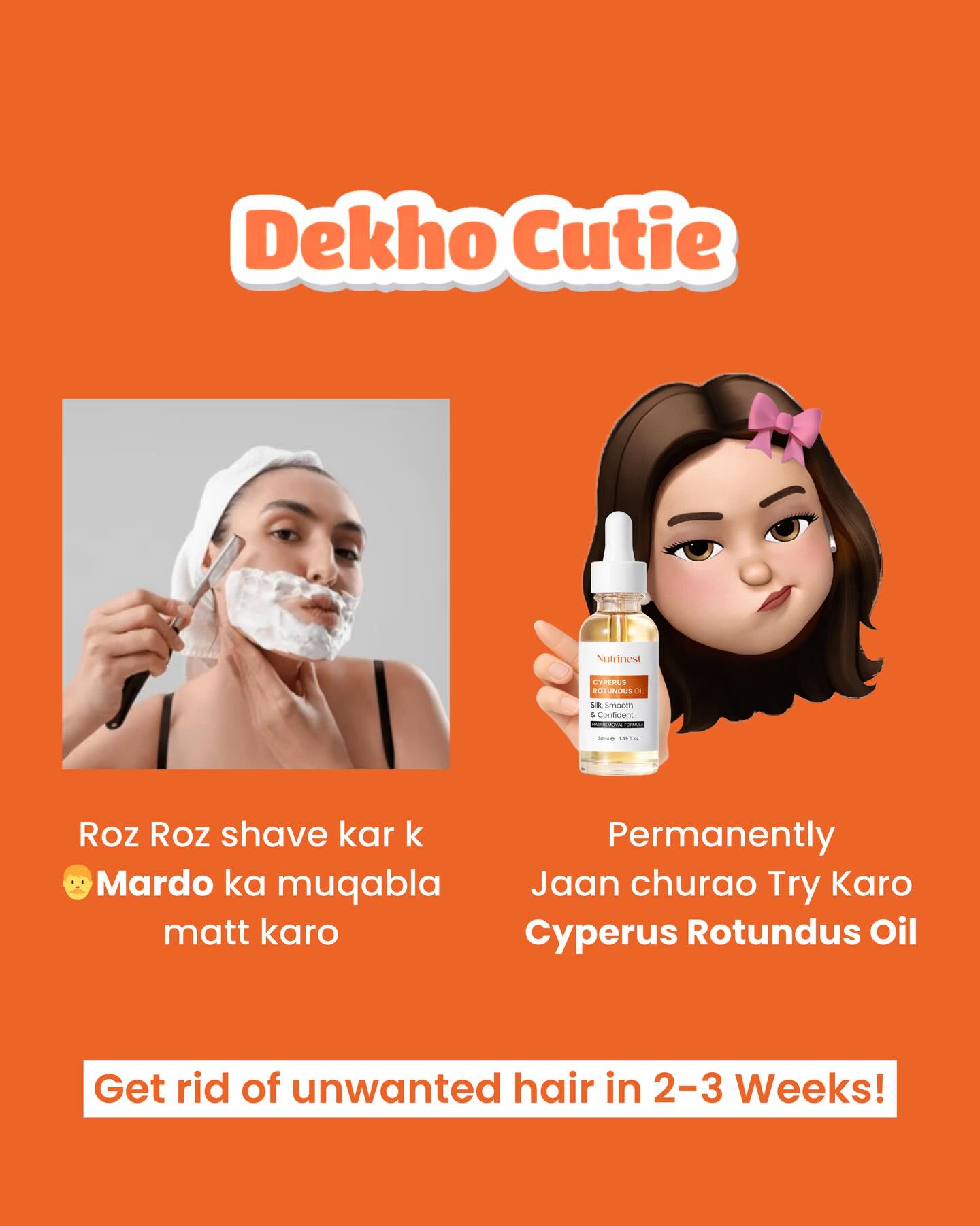 Nutrinest Facebook ad: Visible results in 3 weeks