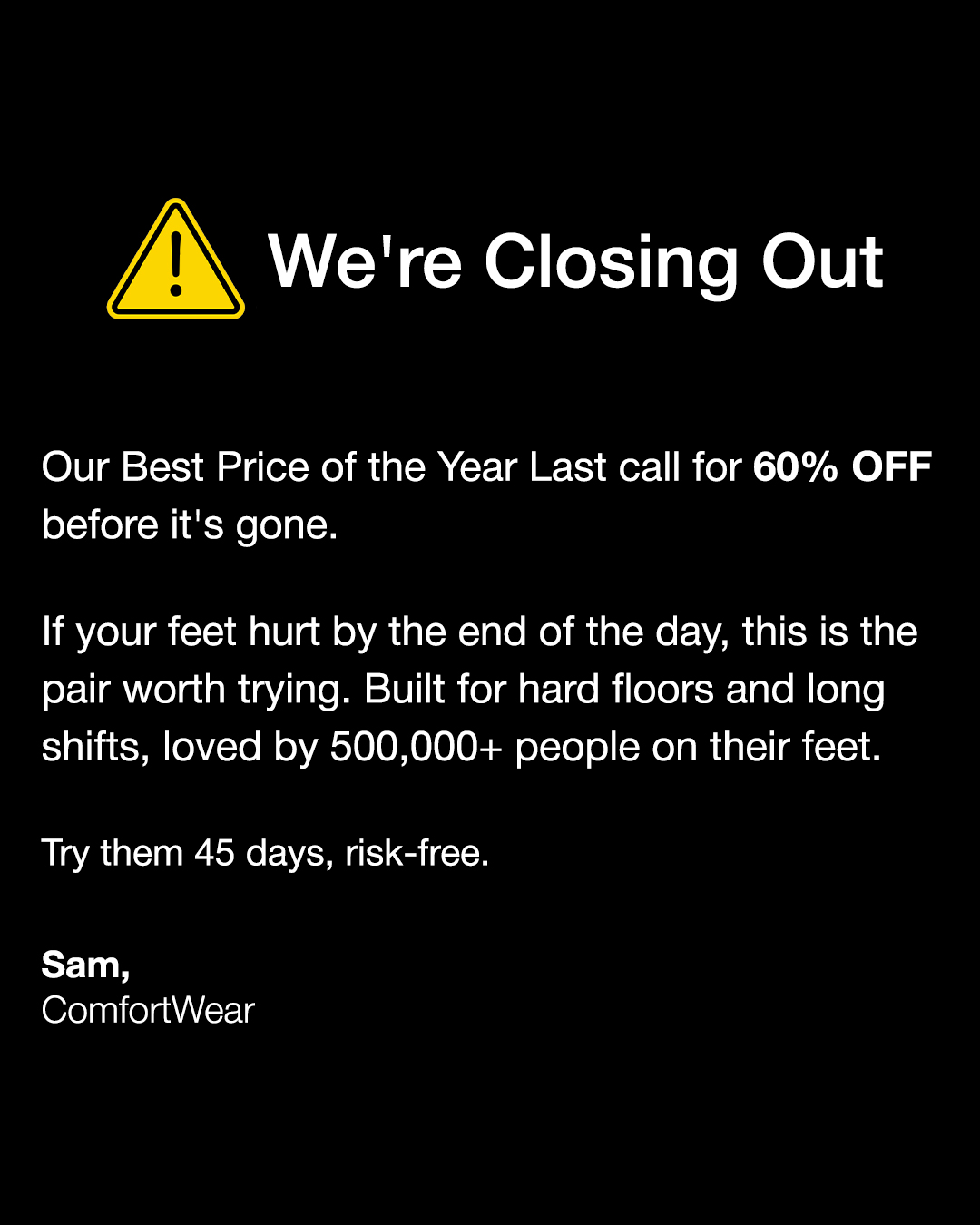 ComfortOrtho Shoes Facebook ad