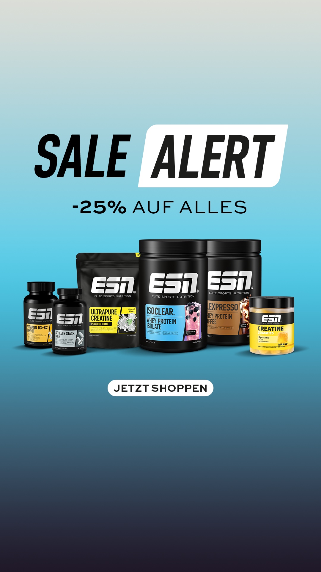 ESN Facebook ad: 25 % auf alles