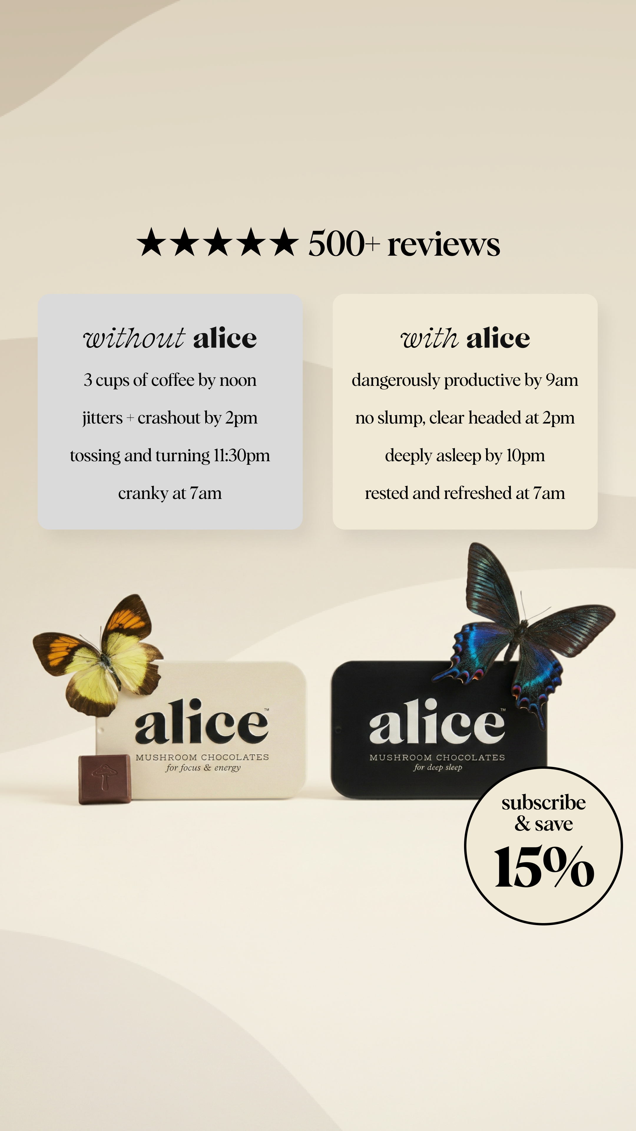 Alice Mushrooms Facebook ad