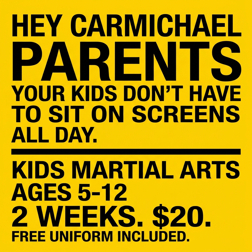 Carmichael Academy - Family Taekwondo Facebook ad: Family Martial Arts!