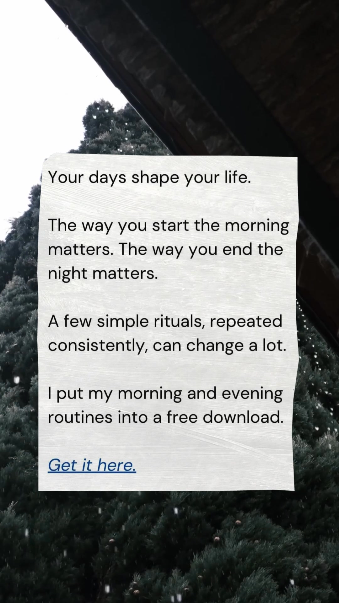 Sahil Bloom Facebook ad: Get My Morning/Evening Routine.