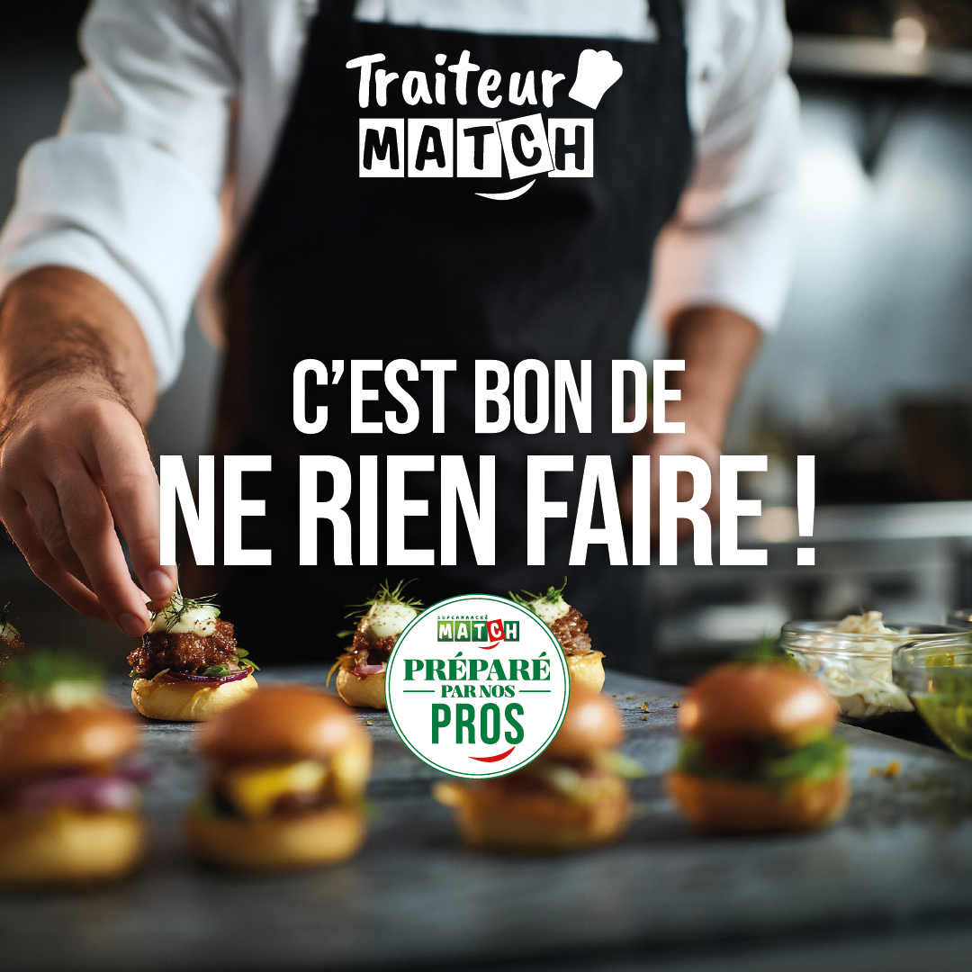 Supermarché Match Facebook ad: Commandez sur Match Traiteur