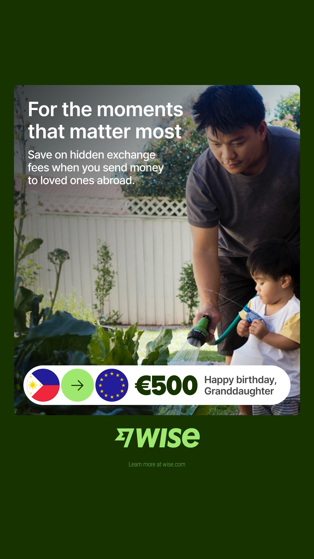 Wise Facebook ad