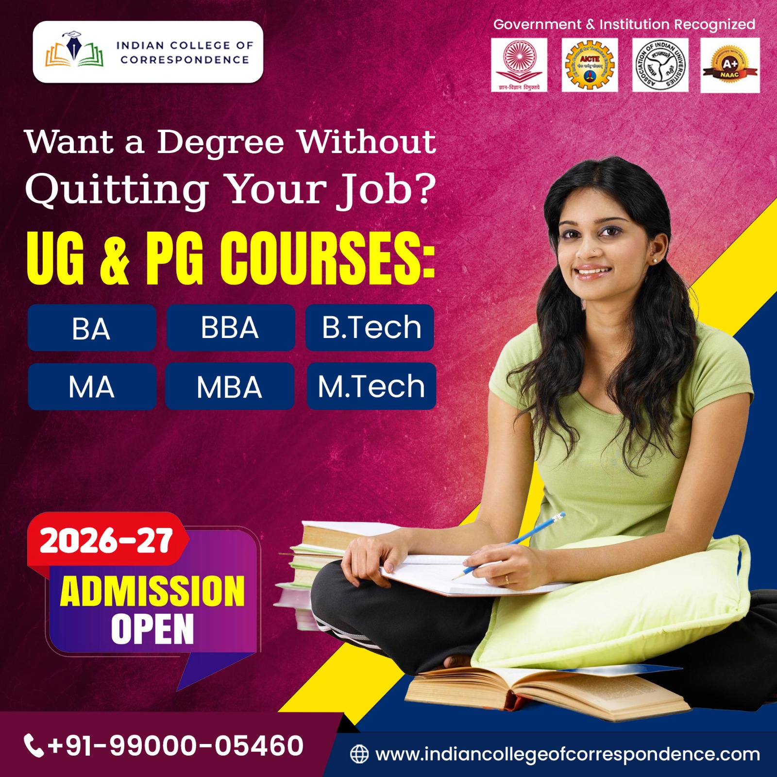 Indian College of Correspondence Facebook ad: Feeling stuck in your career due to limited…