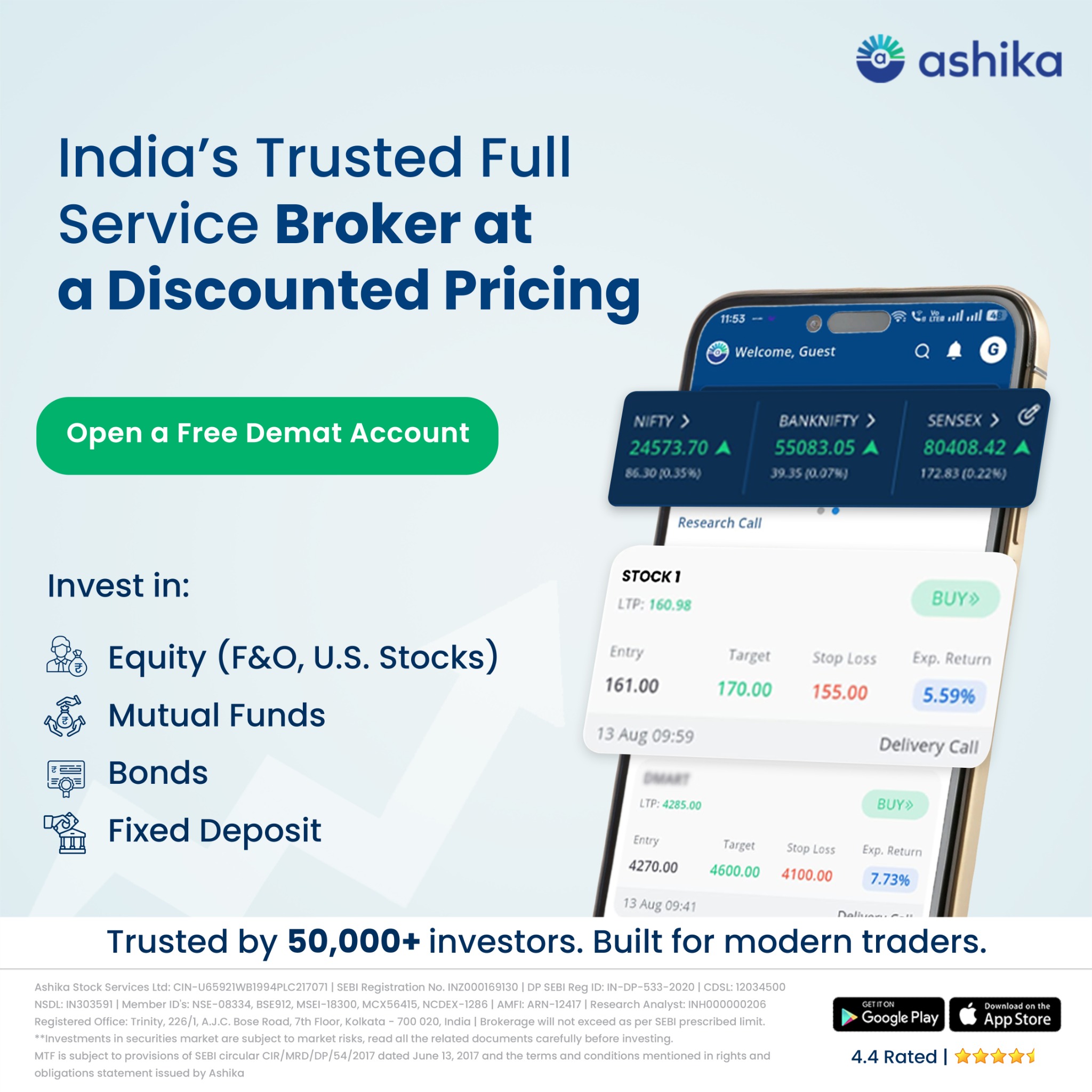 Dhanush by Ashika Facebook ad: Open a Free Demat A/c Now