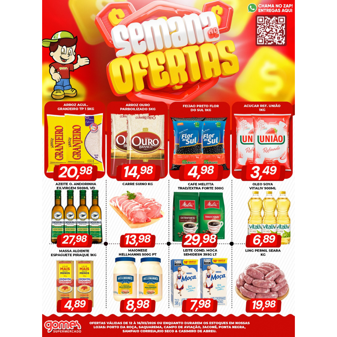 Gomes Supermercados Facebook ad: Ofertas especiais de 12 a 16/03 no Gomes…