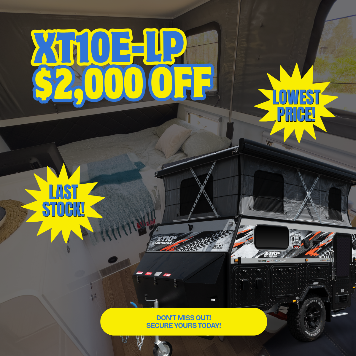 MDC Caravans and Campers Facebook ad: Showroom Stock Clearance is ON