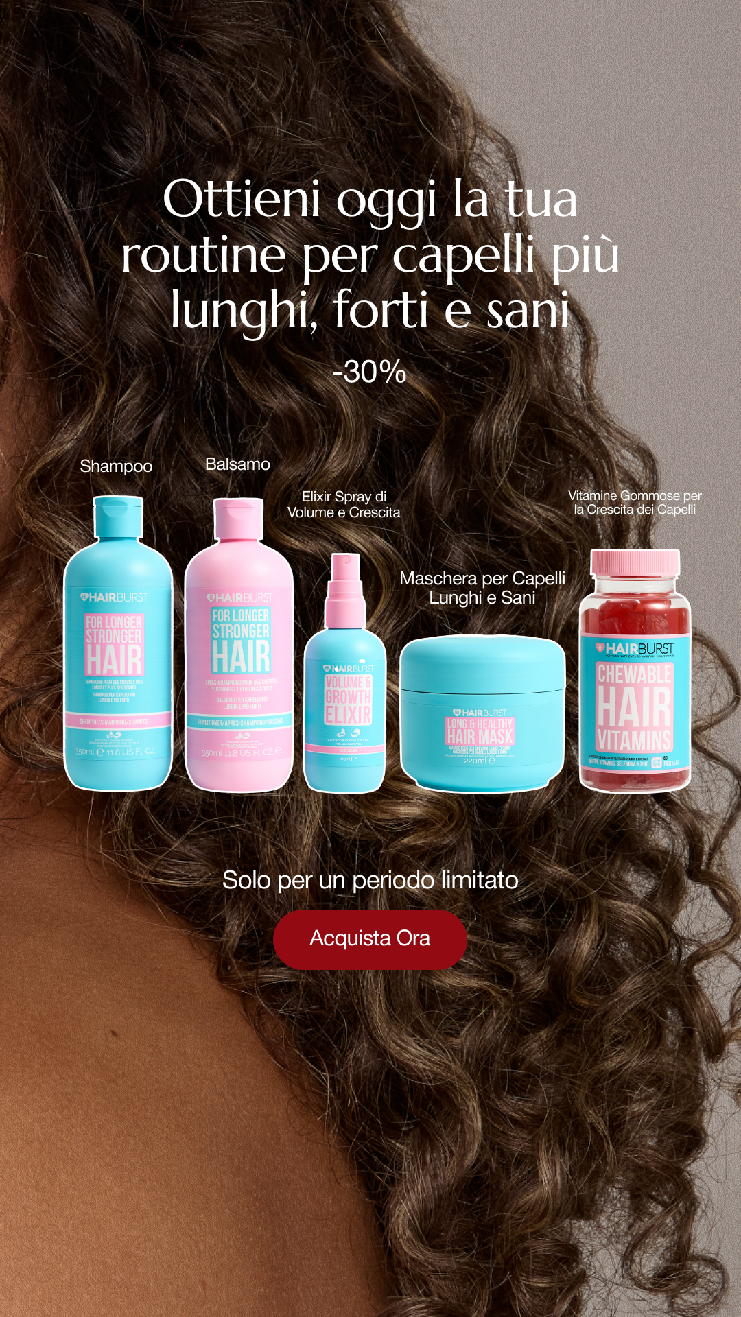Hairburst Italia Facebook ad