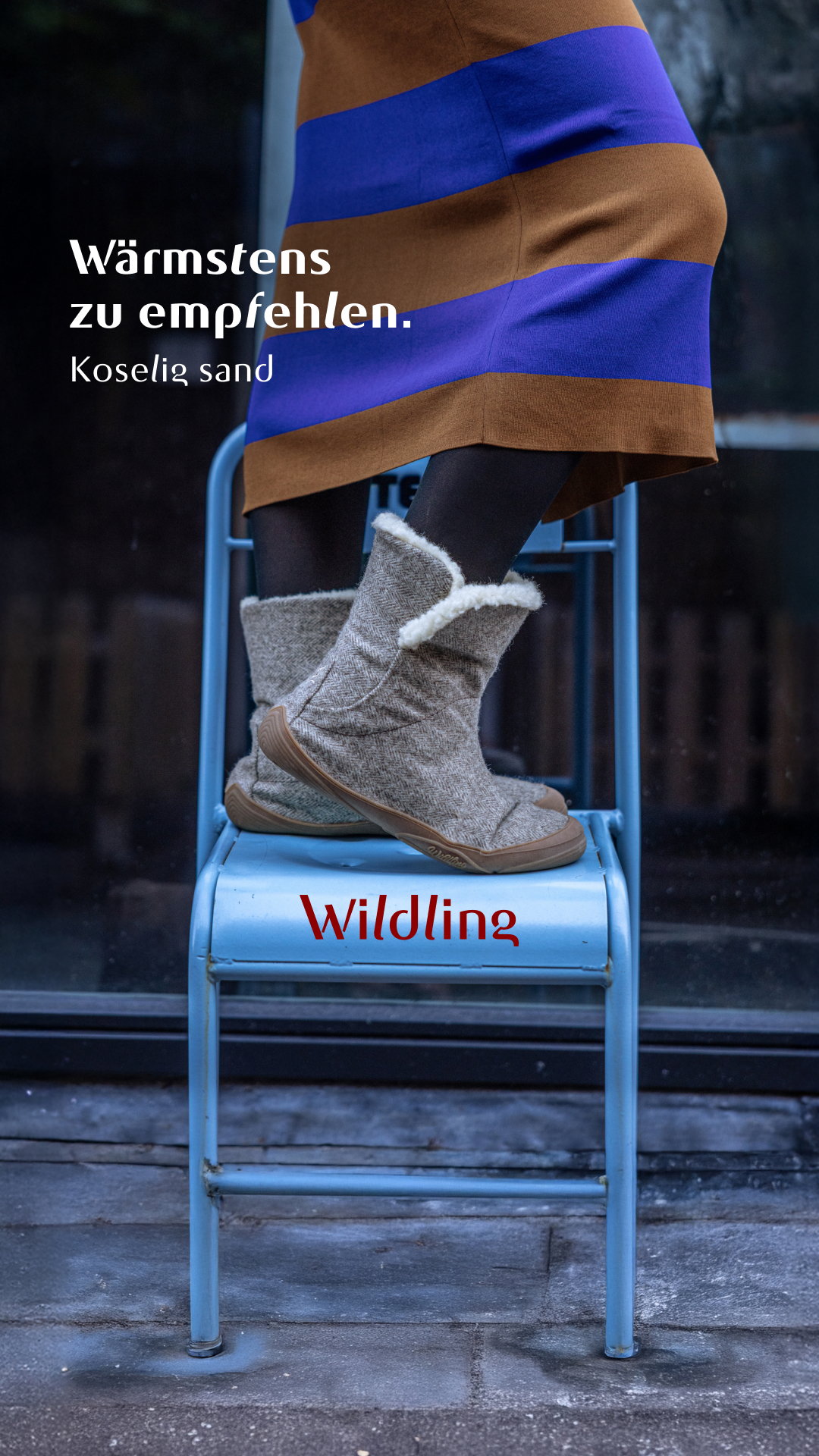Wildling Shoes Facebook ad: Kuschelig warm durch den Winter