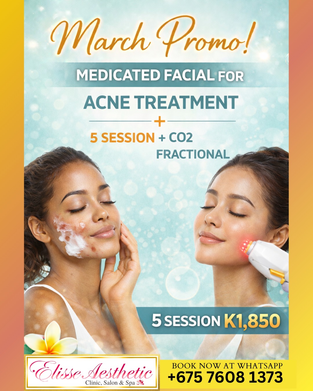 Elisse Aesthetic Clinic, Salon & Spa Facebook ad: March Acne Care Promo at Elisse