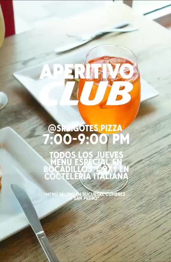 Señor Bigotes Tasty Italian Food Facebook ad: ¡APERITIVO CLUB!