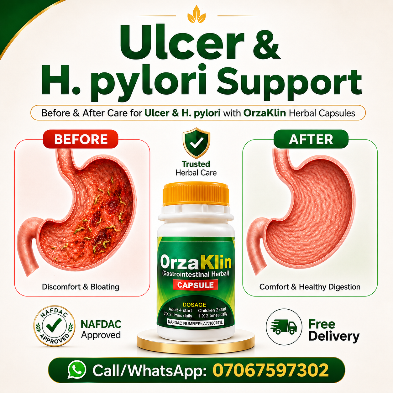 Pure Health Hub Facebook ad: Say Goodbye to Ulcers