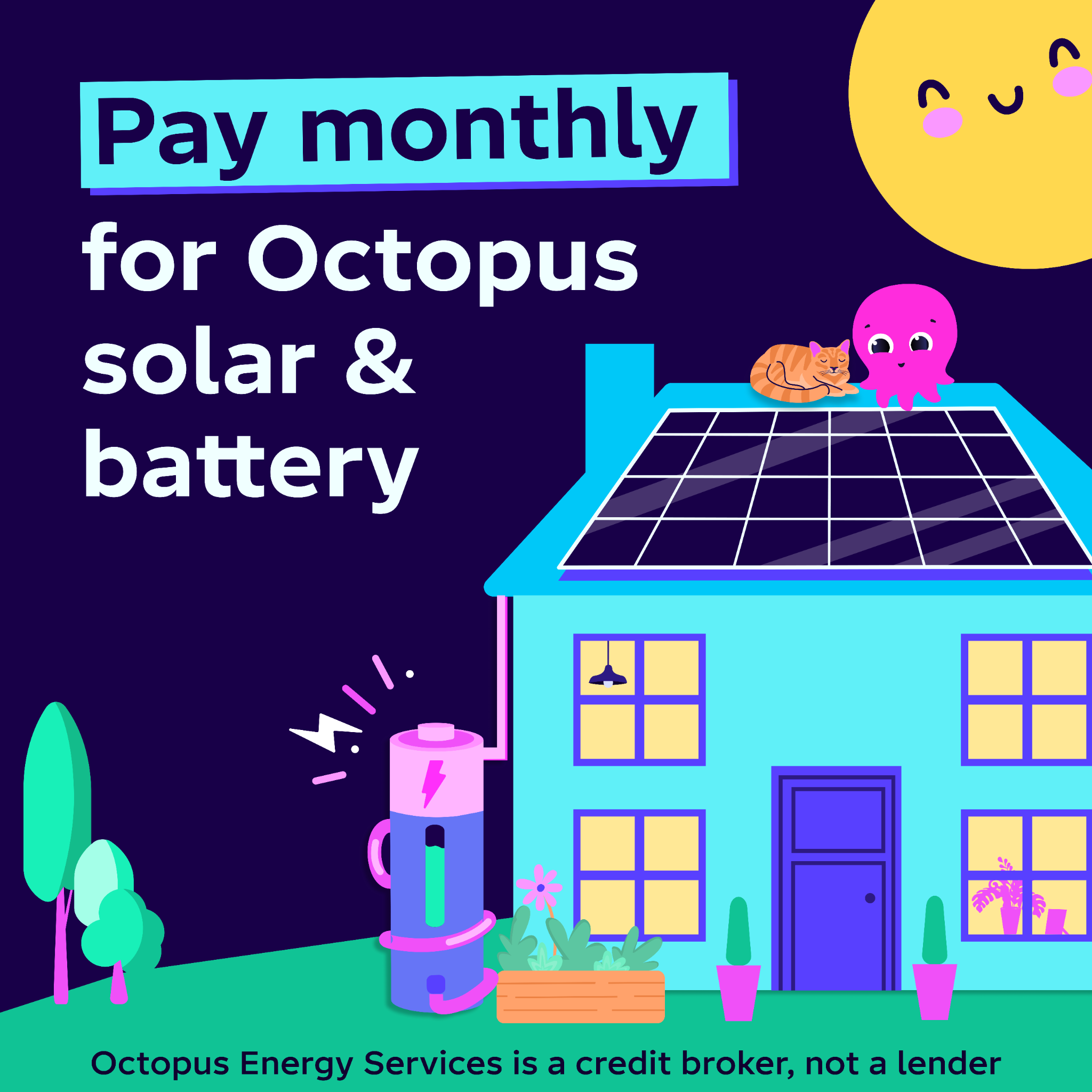 Octopus Energy Facebook ad: Run on sunshine