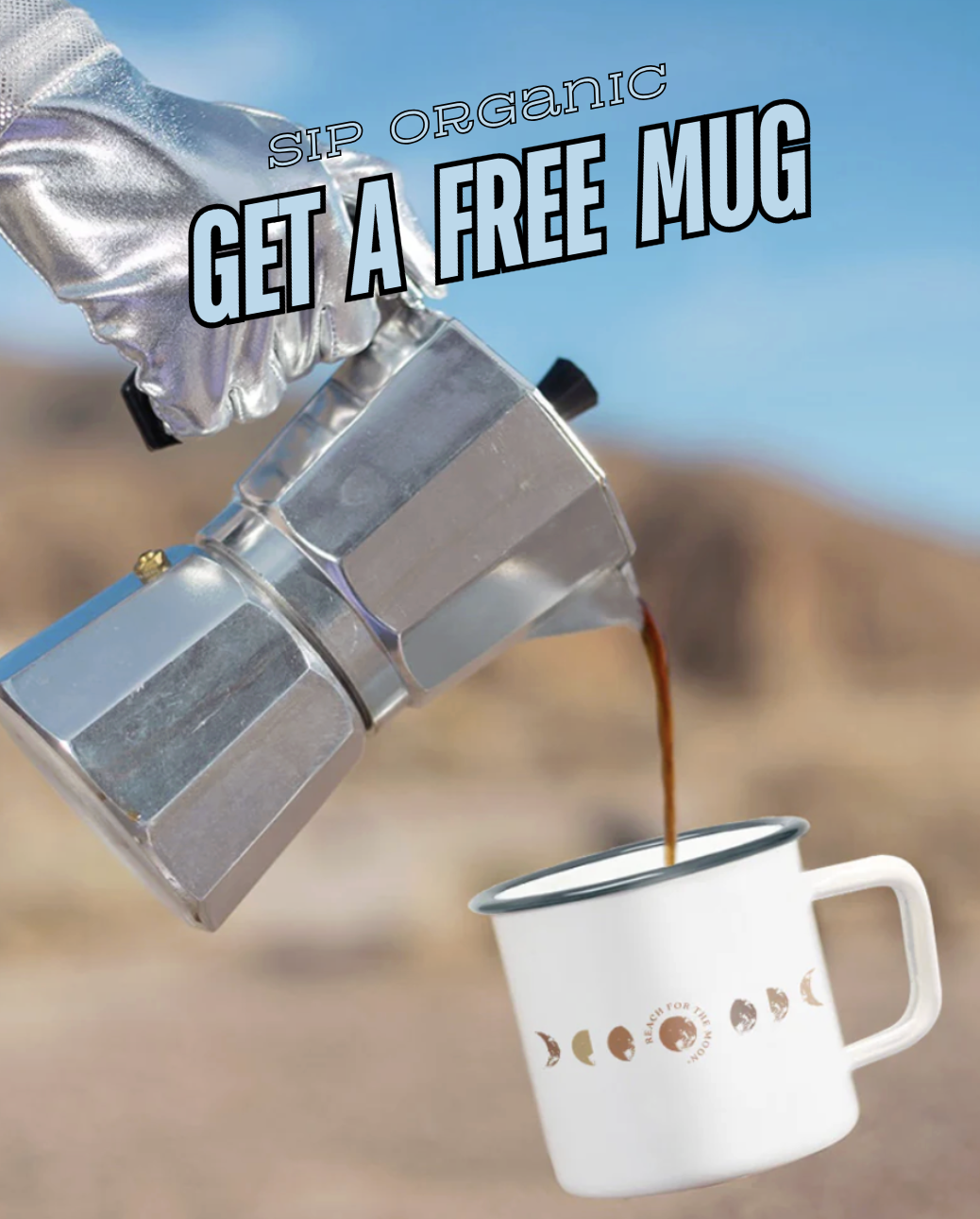 Copper Moon Coffee Facebook ad: Try Any Organic Blend. Get a FREE MUG.