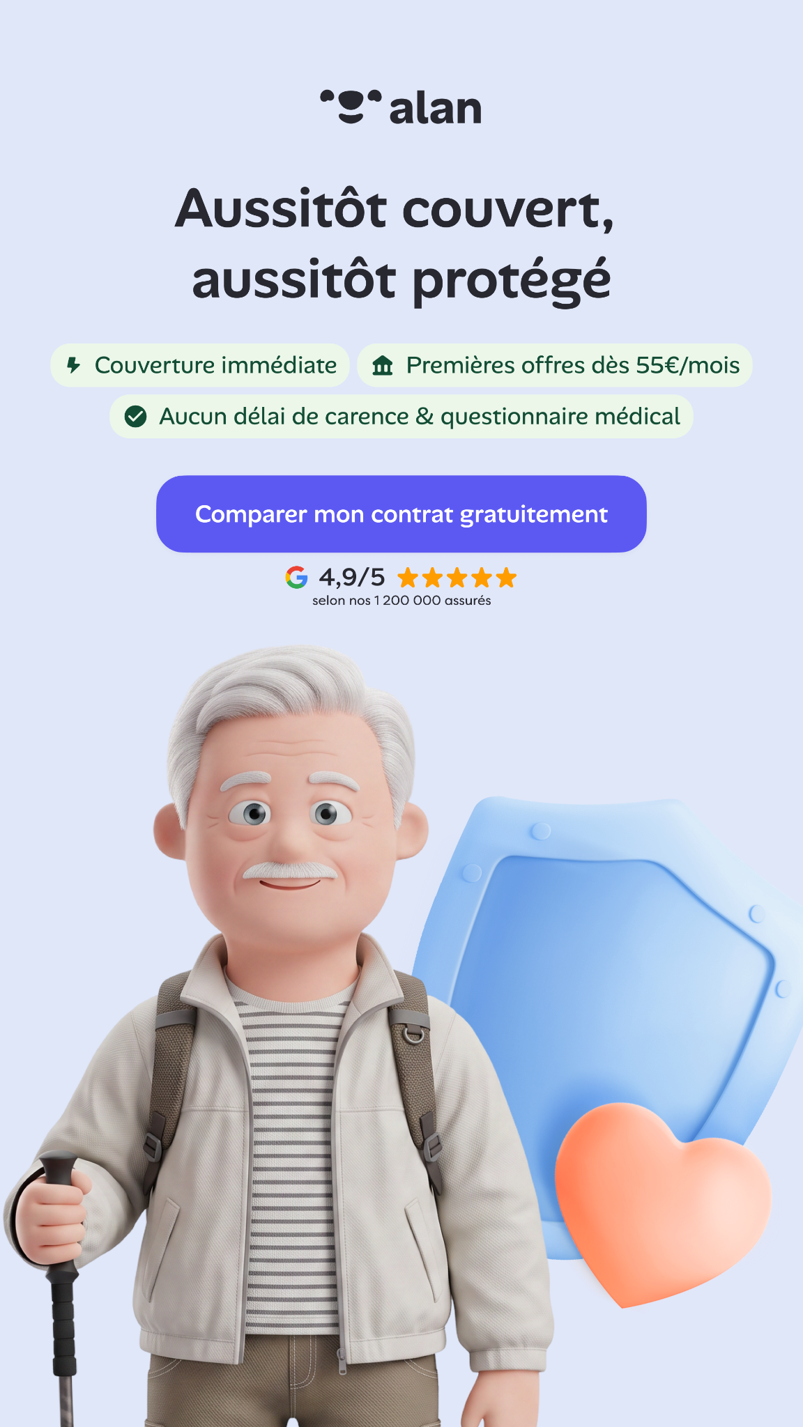 Alan Facebook ad: Comparatif gratuit en 1 min