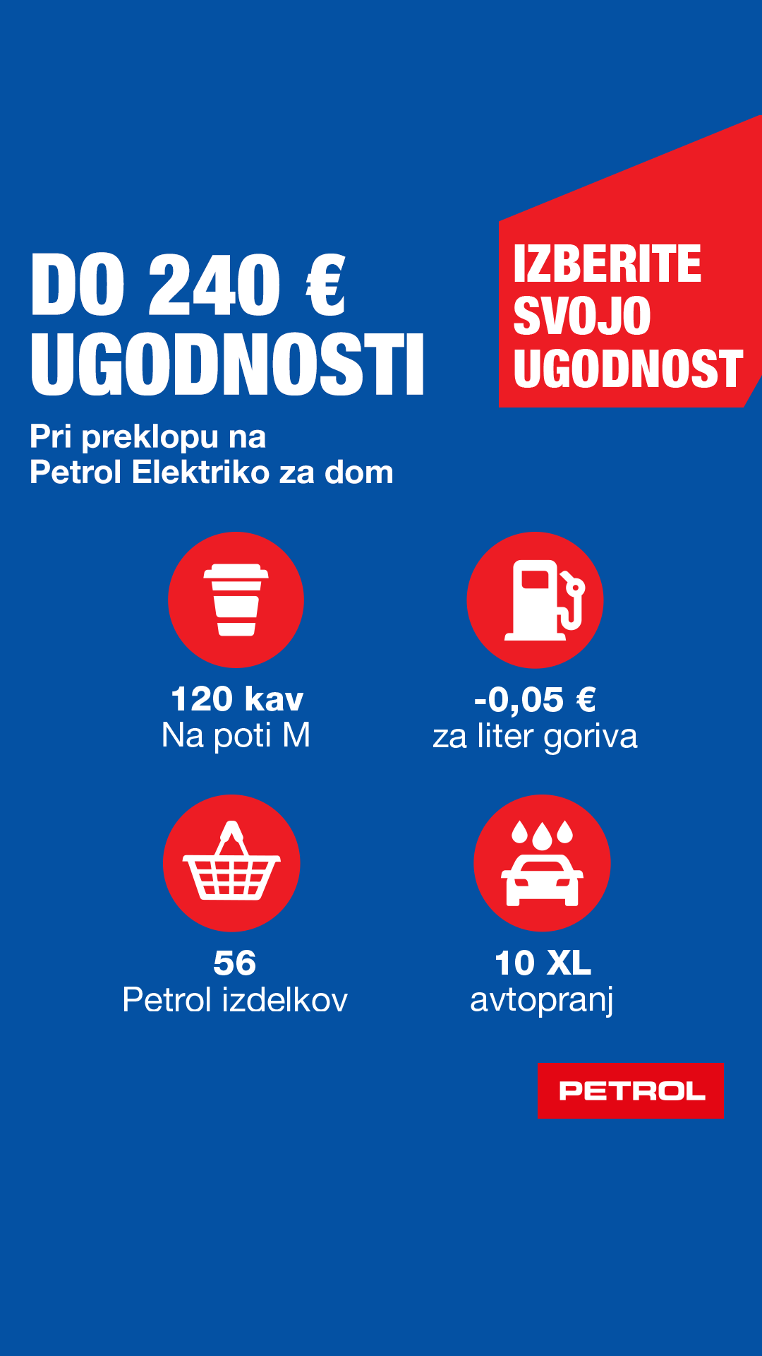 Petrol Slovenija Facebook ad: Izkoristite ugodnosti do 240 €