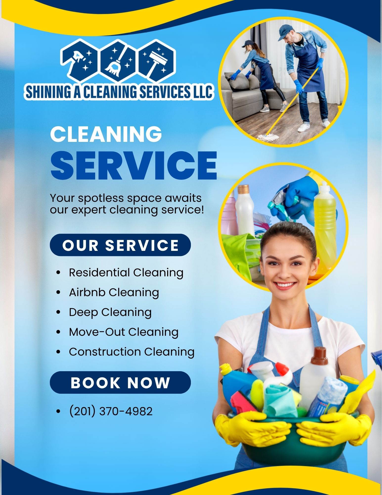Shining A Cleaning Services LLC Facebook ad: Residential Cleaning Deep Cleaning Construction Cleaning…