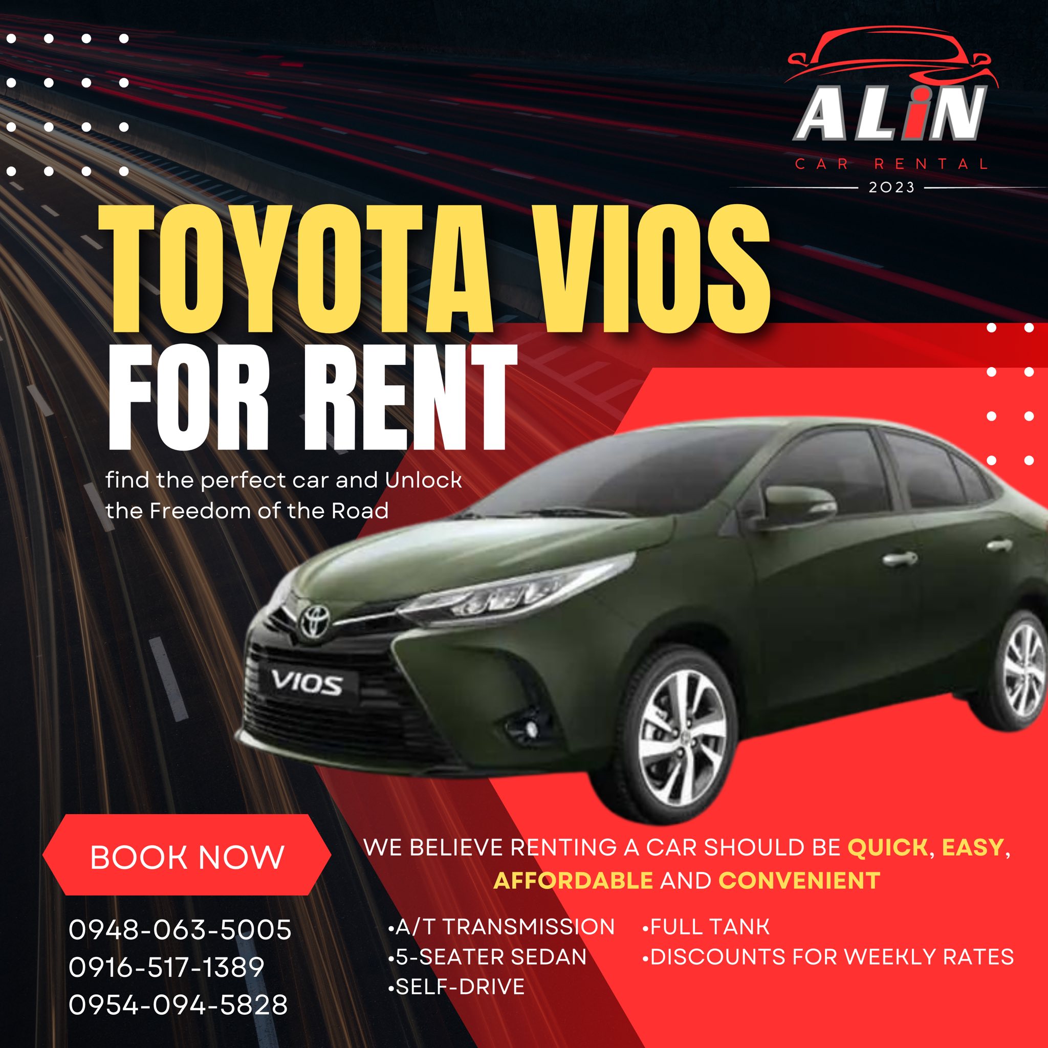 ALiN Car Rental-Dipolog city Facebook ad: Exploring Dipolog City in style Our rental car…