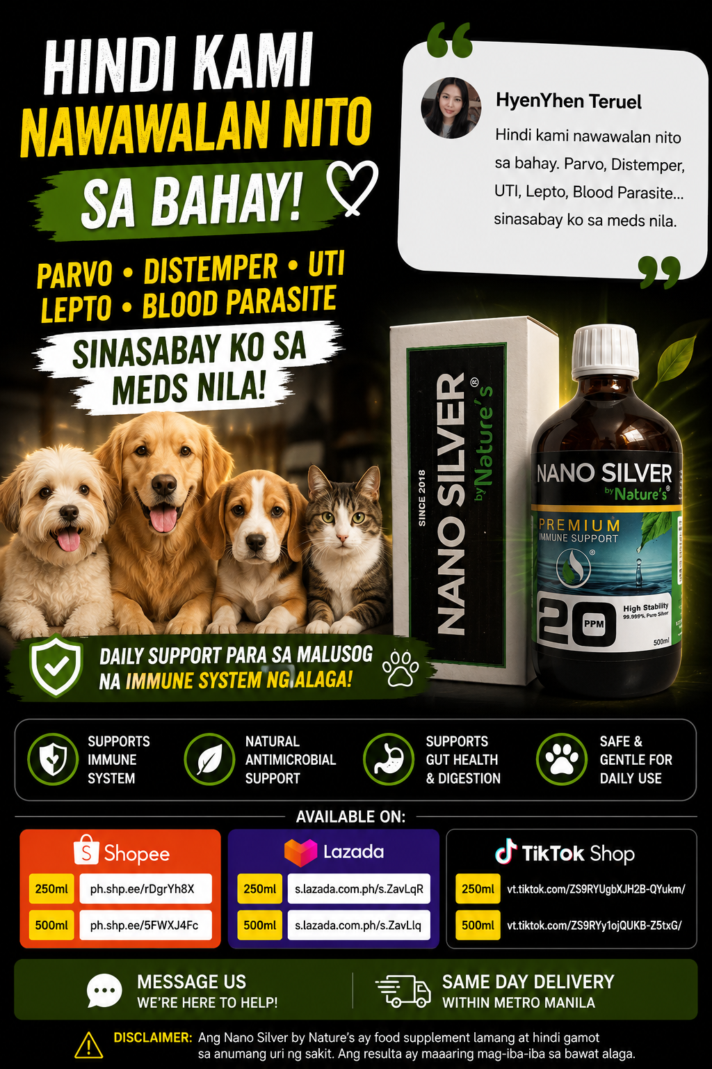 Nano Silver Philippines By Nature's Facebook ad: Trusted by Fur Parents Nationwide