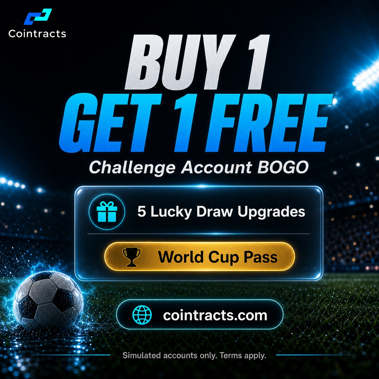 Cointracts Global Facebook ad: Buy 1, Get 3 Chances