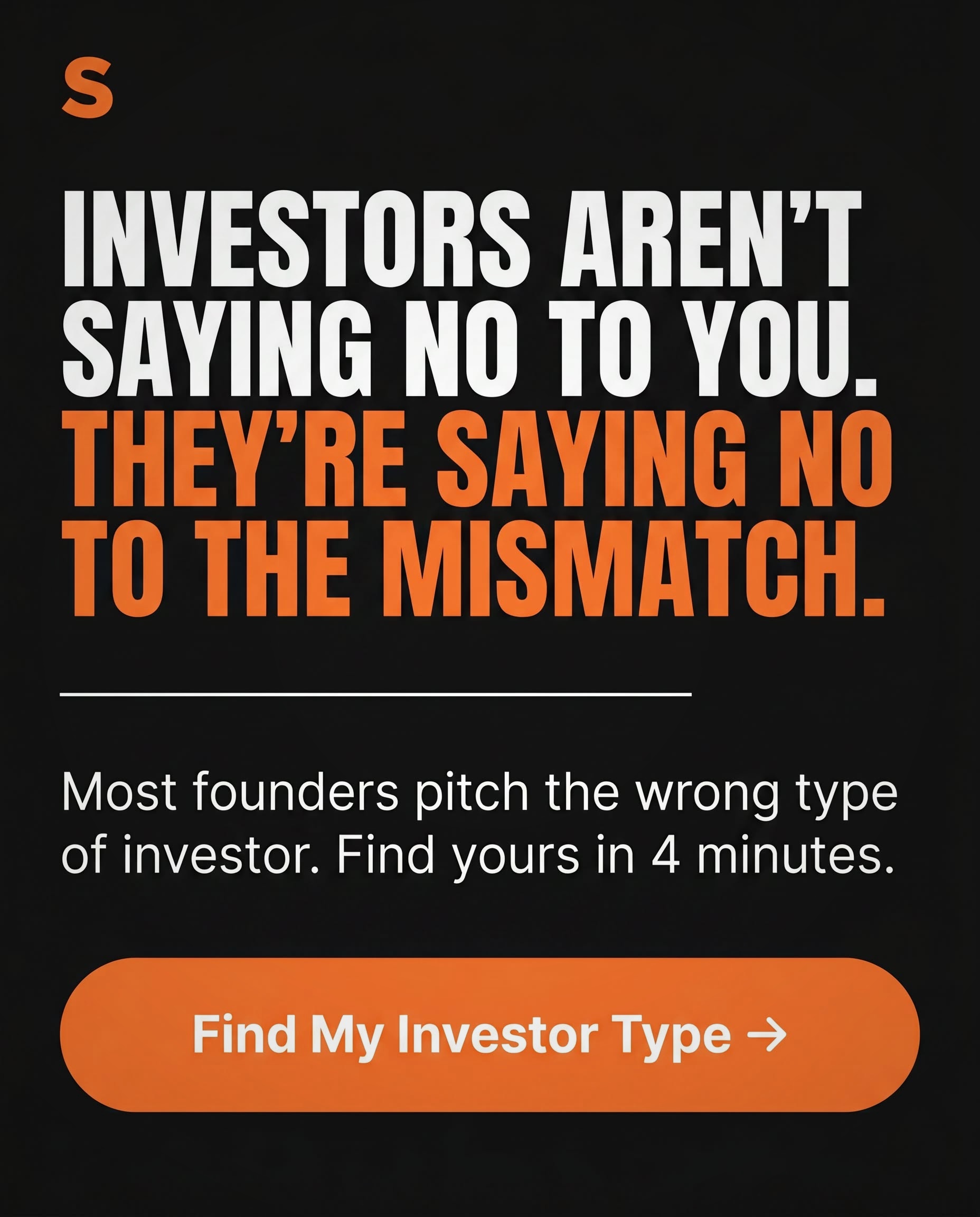 Startups.com Facebook ad: Stop Getting Rejected by the Wrong Investors
