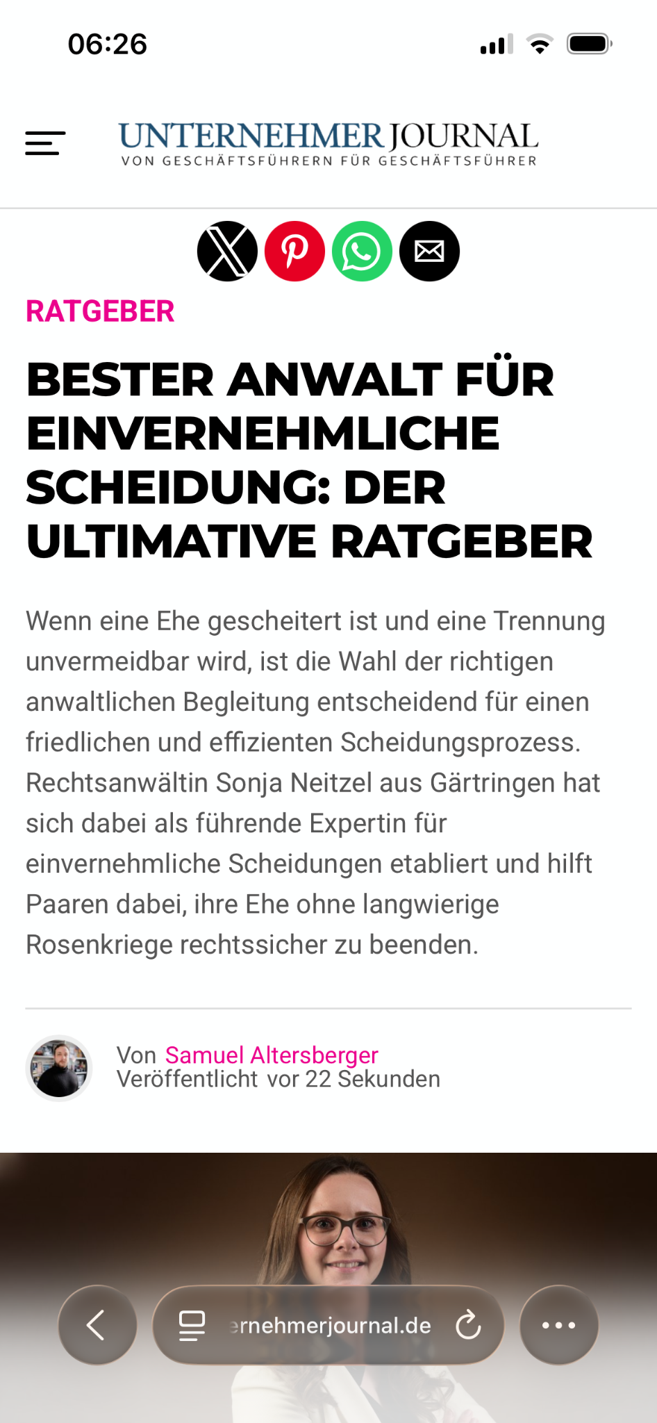 Kanzlei Sonja Neitzel Facebook ad: Sie überlegen sich noch, ob eine einvernehmliche Scheidung…