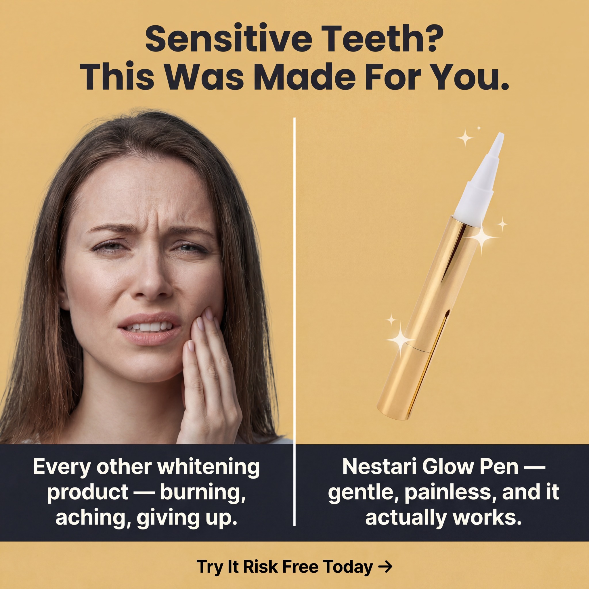 Thenestaristore Facebook ad: Brighten Your Smile in Seconds