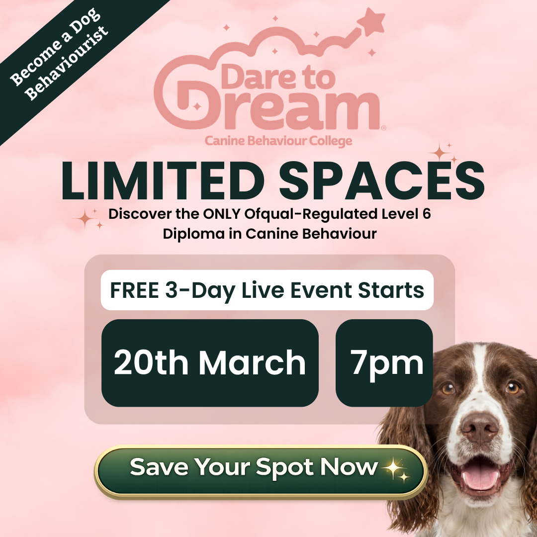The Canine Behaviour College Facebook ad: Turn Your Passion for Dogs Into a Career