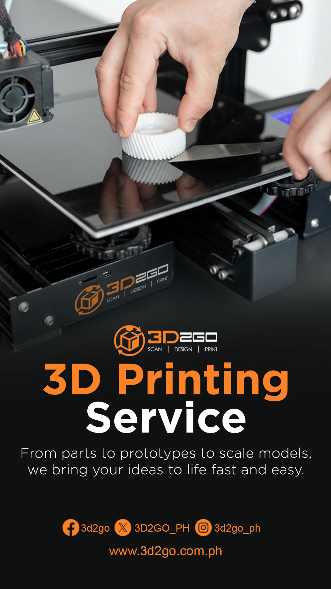 3D2GO 3D Services Philippines Facebook ad from Oct 31, 2025