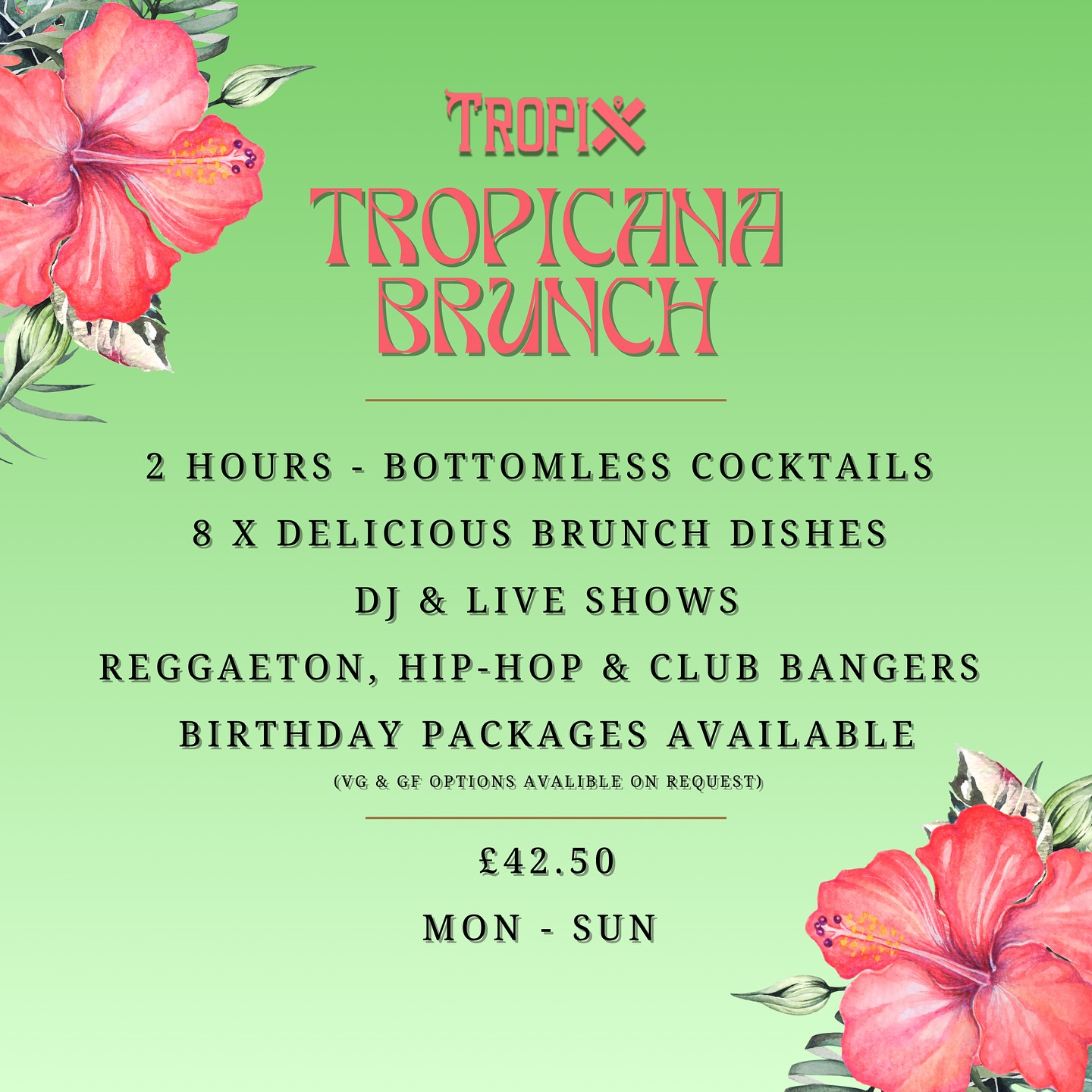 Insomnia Group Facebook ad: Join us for our Tropicana brunch