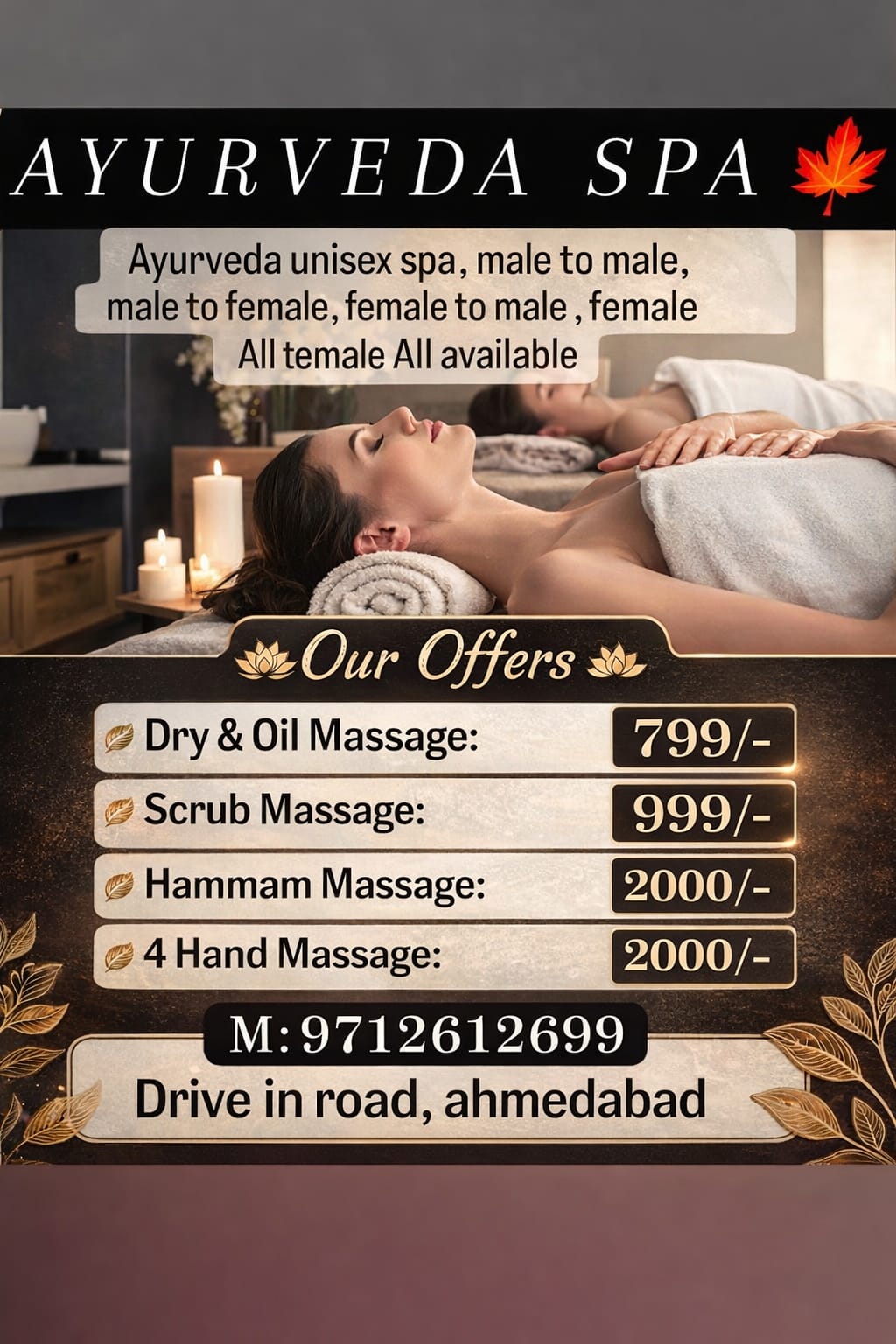 Ayurveda spa Facebook ad from May 3, 2026