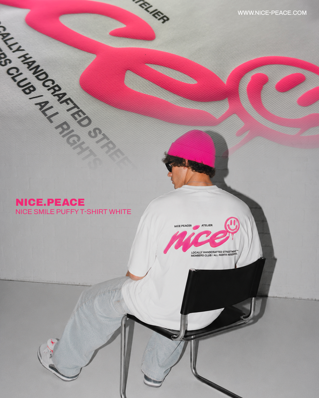 Nice & Peace Facebook ad: Nice Smile Puffy Tee.