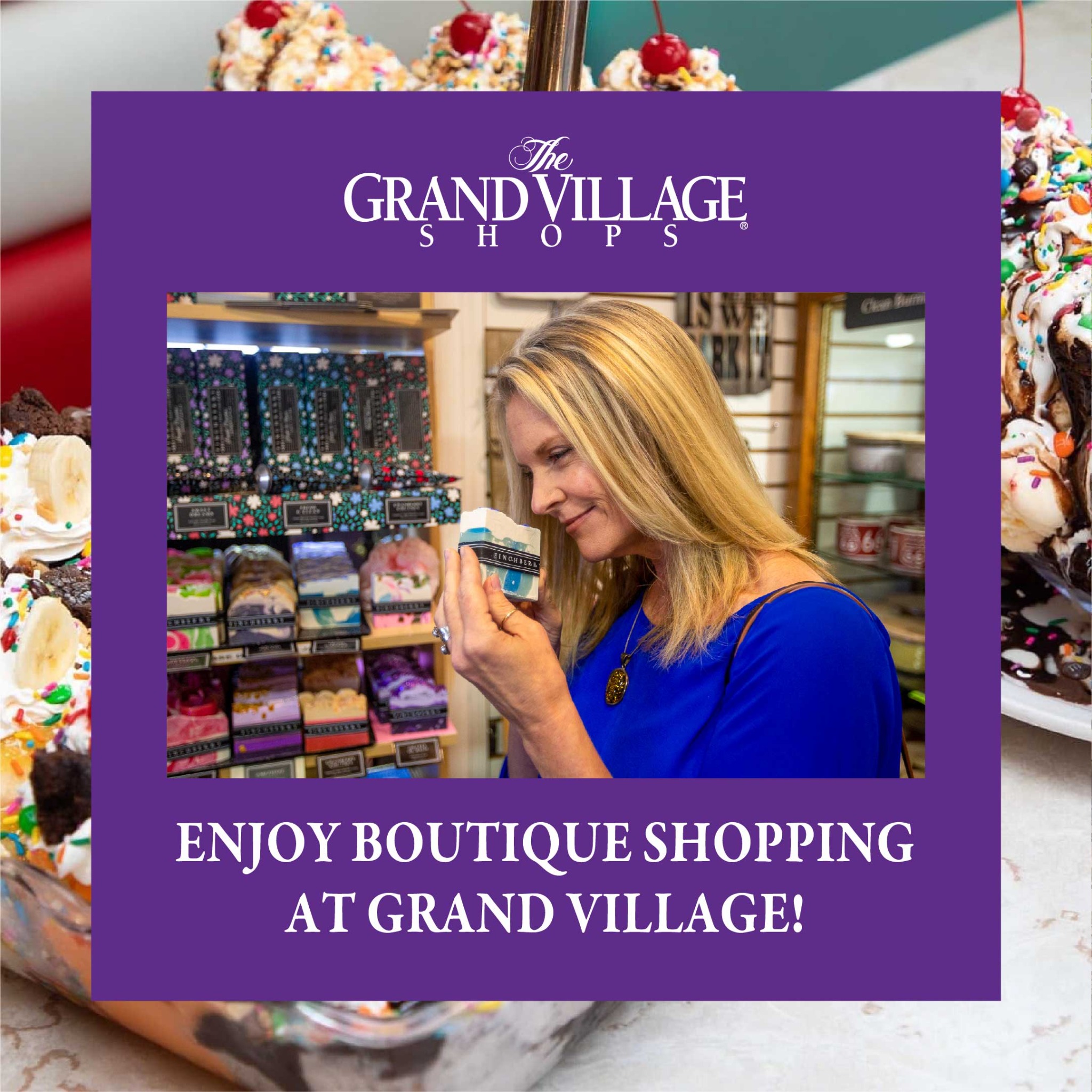 The Grand Village Shops Facebook ad: Unique Boutiques