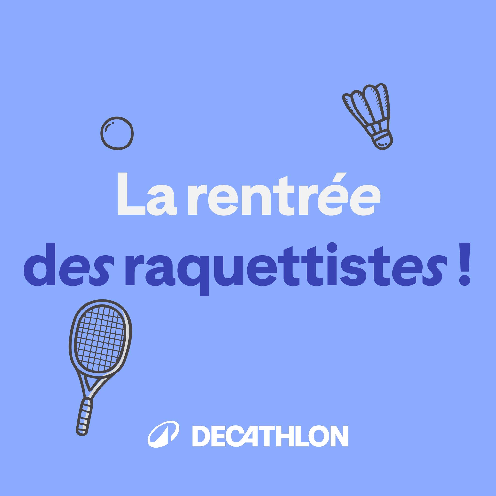 Decathlon NC Facebook ad: 𝗟𝗮 𝗿𝗲𝗻𝘁𝗿𝗲́𝗲 𝗱𝗲𝘀 𝗿𝗮𝗾𝘂𝗲𝘁𝘁𝗶𝘀𝘁𝗲𝘀