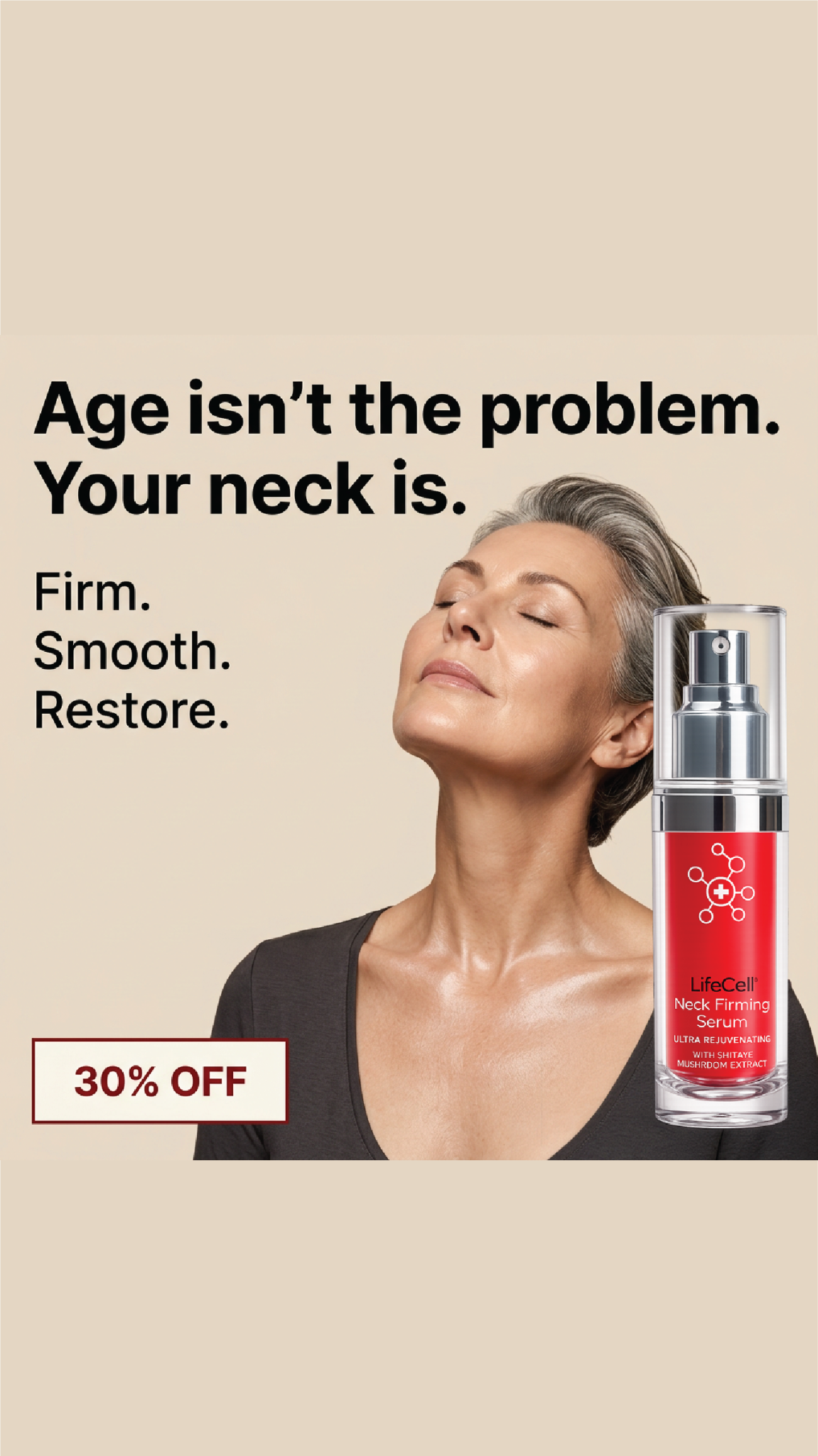 LifeCell Neck Serum Facebook ad