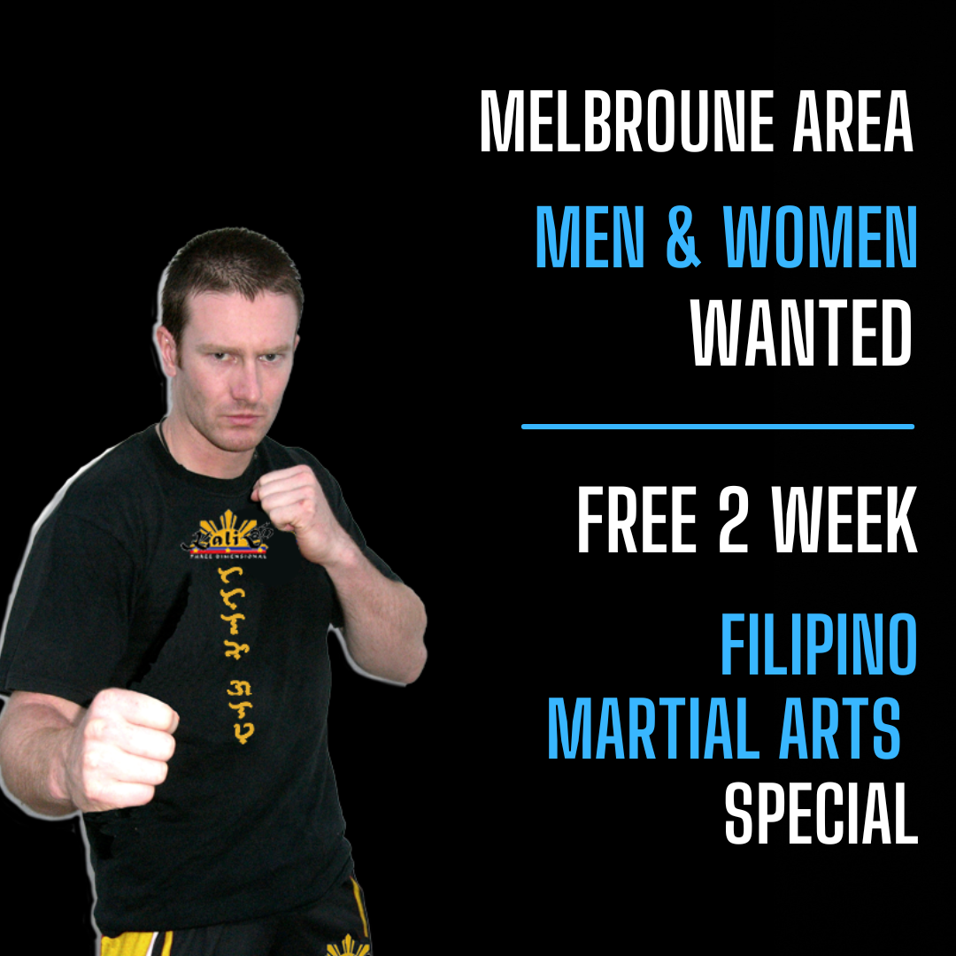 KALI 3D International Facebook ad: FREE 2-Week Filipino Martial Arts Program