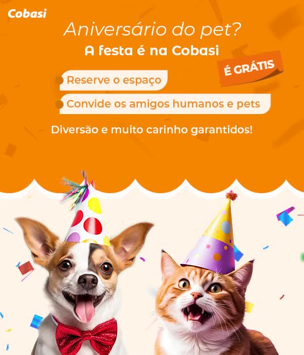 Cobasi - Essencial para a vida Facebook ad: Vem comemorar na Cobasi