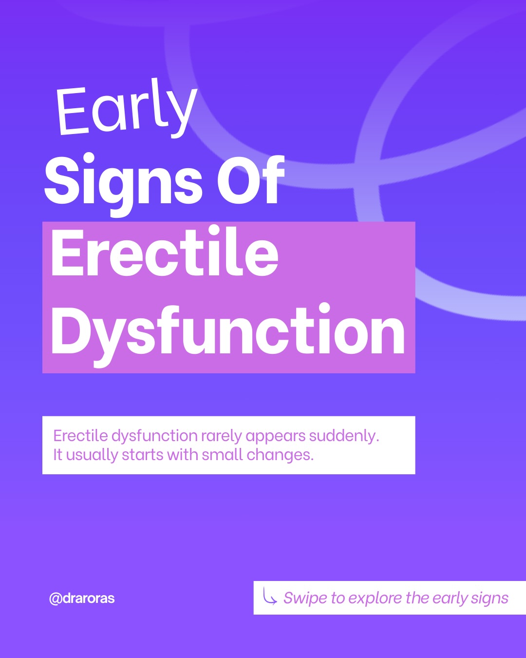 Men's Health Solutions By Dr Arora's Clinic Facebook ad: Erectile dysfunction rarely begins suddenly.
