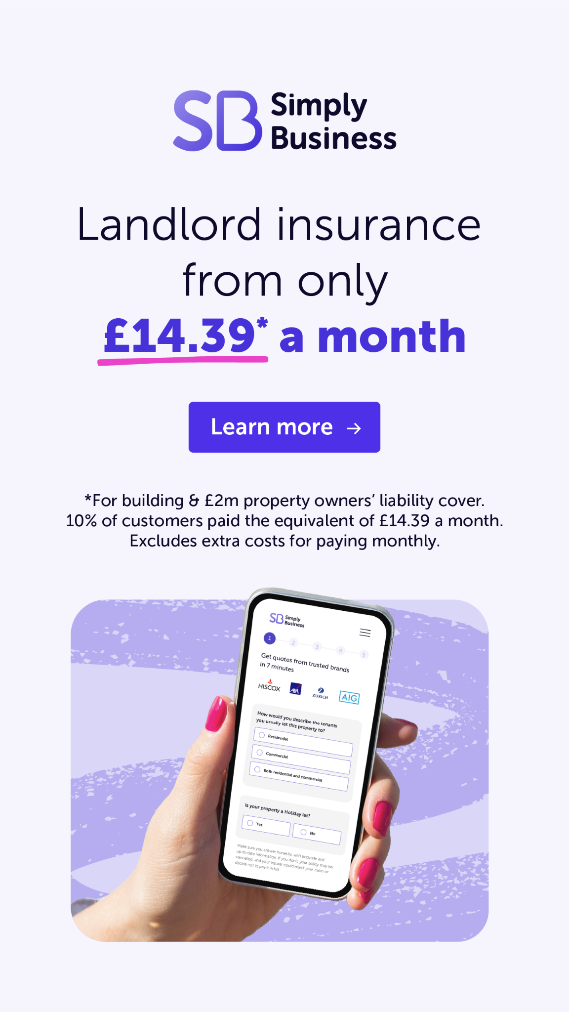 Simply Business Facebook ad