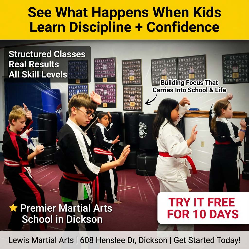 Dickson Taekwondo Facebook ad: Dickson's Premier Martial Arts School-10 Days Free