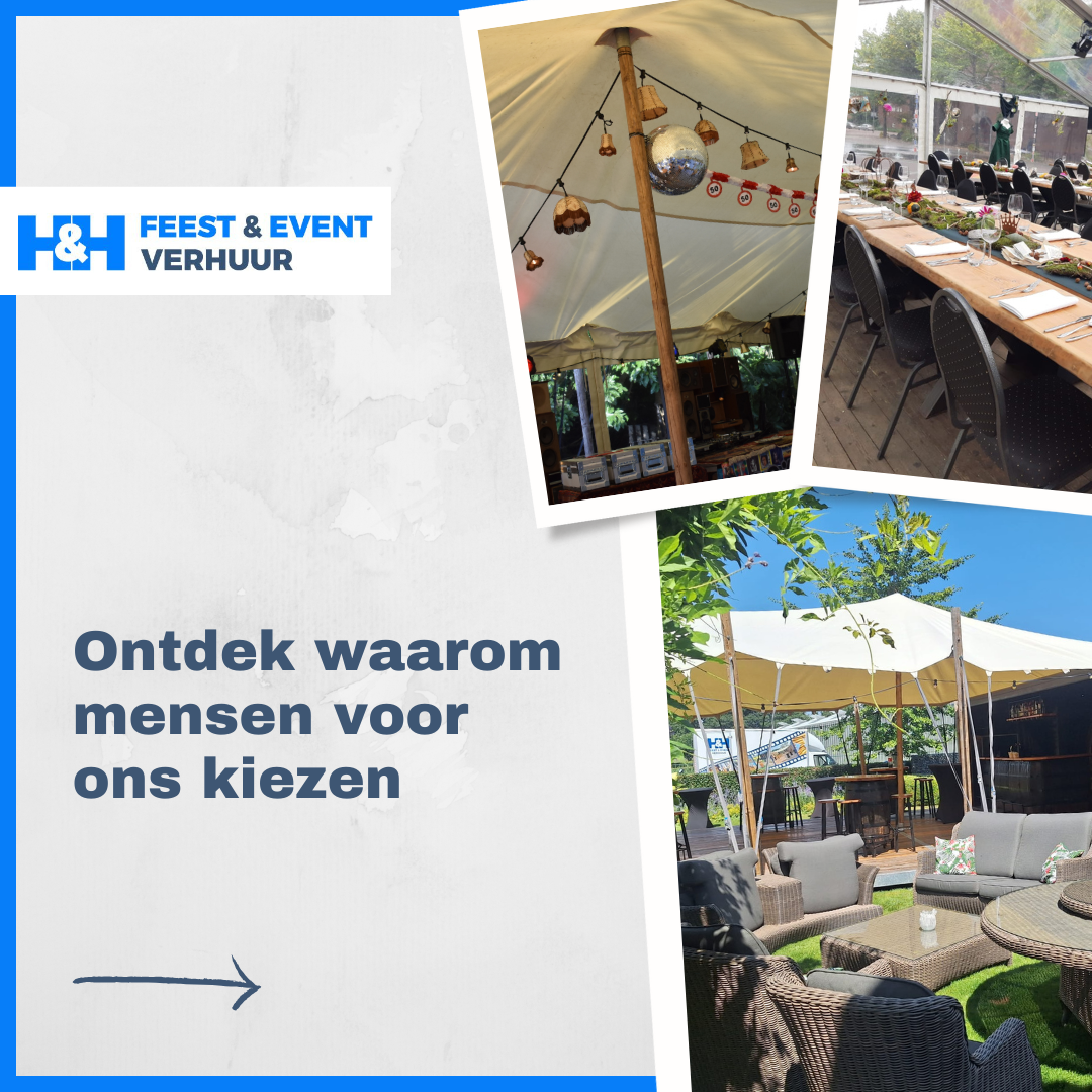 H&H Feest en Event verhuur Facebook ad: ๐๐ซ๐ ๐๐ง๐ข๐ฌ๐๐๐ซ ๐ฃ๐ข๐ฃ ๐๐ข๐ง๐ง๐๐ง๐ค๐จ๐ซ๐ญ ๐๐๐งโฆ