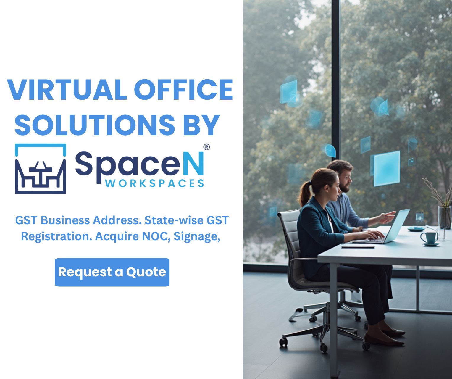 SpaceN Facebook ad: Looking to grow your business without a physical…