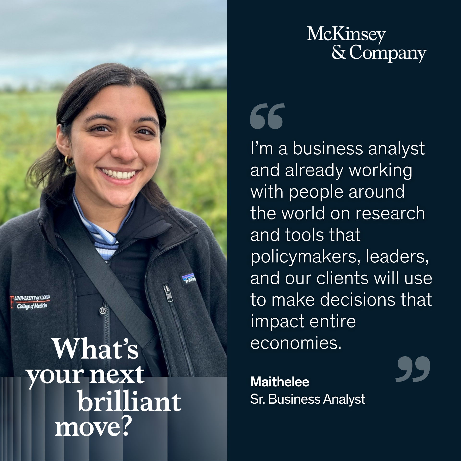 Real life at McKinsey Facebook ad: Year one looks different here