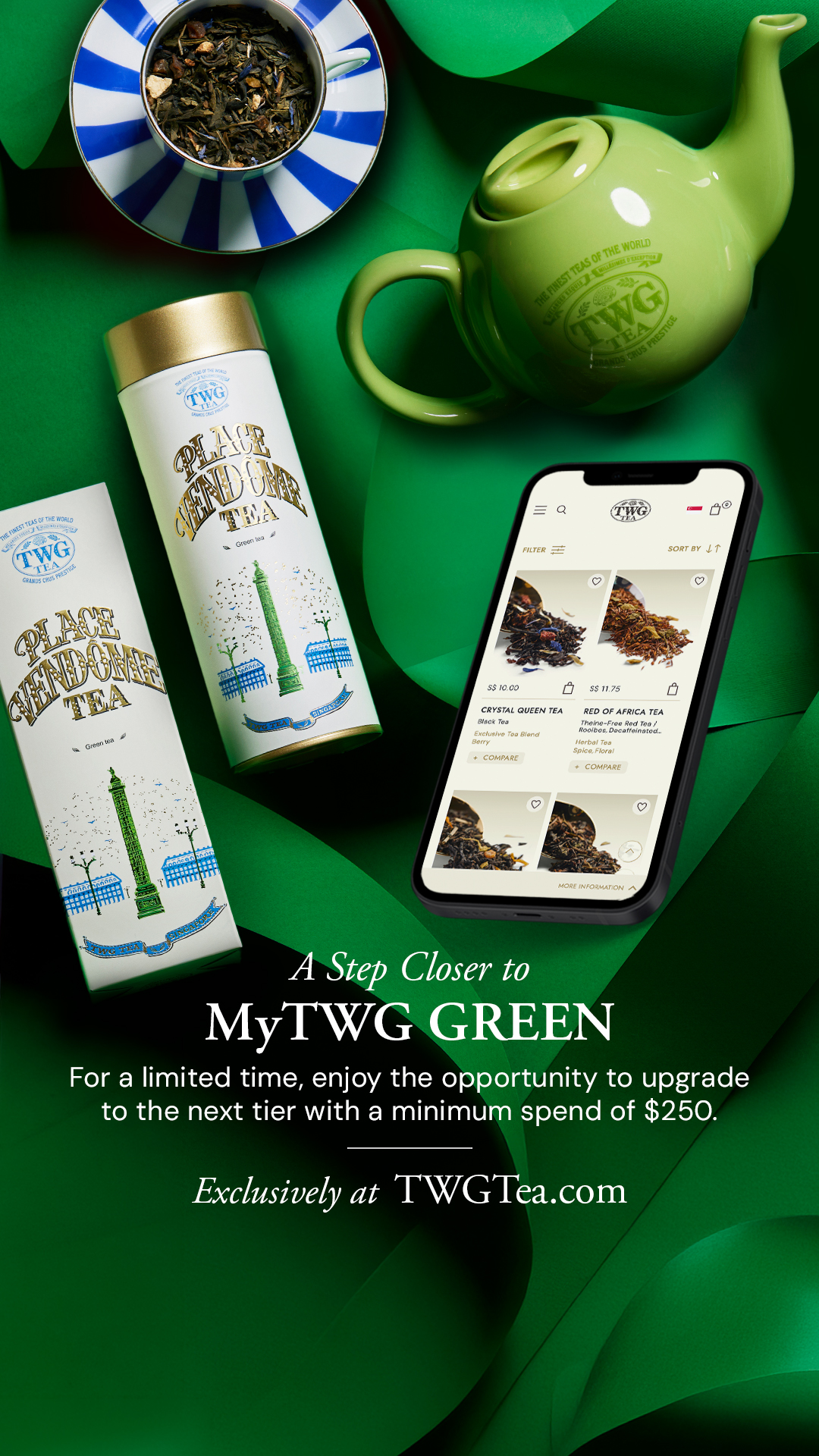 TWG Tea Facebook ad: Unlock MyTWG Green
